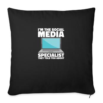 Social Media Kit Platform Advertising SMM Manager - Sofa pillowcase 17,3'' x 17,3'' (45 x 45 cm) - black - Front