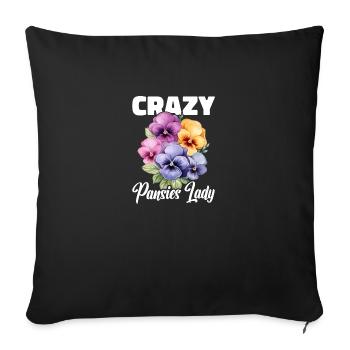 Pansies Flower Seeds for Planting Gardening Pansy - Sofa pillowcase 17,3'' x 17,3'' (45 x 45 cm) - black - Front