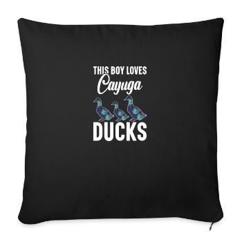 Cayuga Duck Enclos de nourriture pour animaux en peluche Cayuga - Housse de coussin décorative 45 x 45 cm - noir - Devant