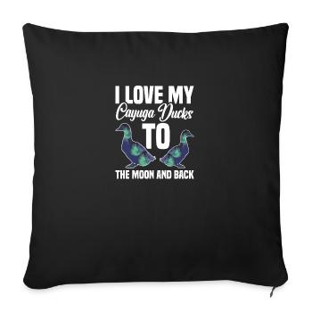 Cayuga Duck Lover Enclos Alimentaire Animal En Peluche - Housse de coussin décorative 45 x 45 cm - noir - Devant