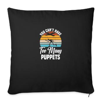 Puppet Lover Ventriloquist Mask Puppeteering - Sofa pillowcase 17,3'' x 17,3'' (45 x 45 cm) - black - Front