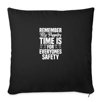 Puppeteer Gear Doll Puppet Lover Puppeteering - Sofa pillowcase 17,3'' x 17,3'' (45 x 45 cm) - black - Front
