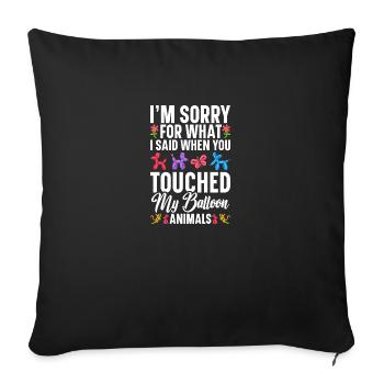 Ballon Twisting Pompe Ballon Twister Ballon - Housse de coussin décorative 45 x 45 cm - noir - Devant