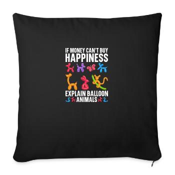 Ballon Twisting Pompe Ballon Twister Ballon - Housse de coussin décorative 45 x 45 cm - noir - Devant