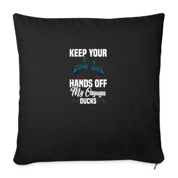 Cayuga Duck Owner Nourriture Enclos pour animaux en peluche - Housse de coussin décorative 45 x 45 cm - noir - Devant