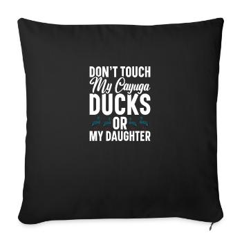 Cayuga canard peluche Animal enclos nourriture Cayuga - Housse de coussin décorative 45 x 45 cm - noir - Devant