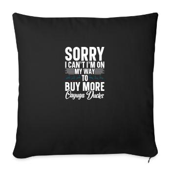 Cayuga Duck Enclosure Stuffed Animal Food Cayuga - Sofa pillowcase 17,3'' x 17,3'' (45 x 45 cm) - black - Front