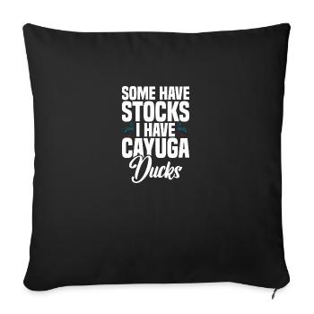 Cayuga Duck Enclosure Stuffed Animal Food Cayuga - Sofa pillowcase 17,3'' x 17,3'' (45 x 45 cm) - black - Front