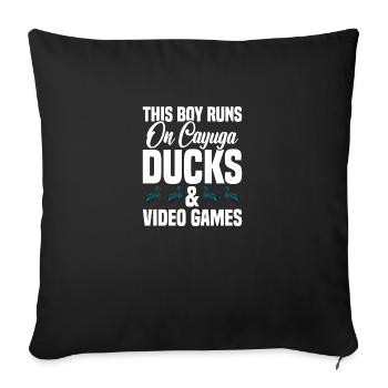 Cayuga Duck Toys Enclos pour animaux en peluche Cayuga - Housse de coussin décorative 45 x 45 cm - noir - Devant