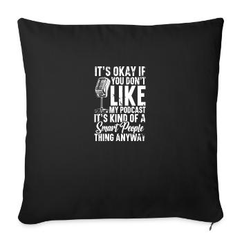 Podcast Headphones Podcasting True Crime Podcast - Sofa pillowcase 17,3'' x 17,3'' (45 x 45 cm) - black - Front