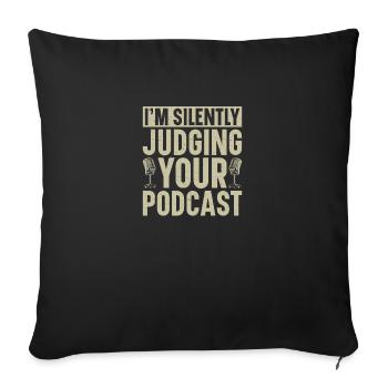 Podcast Caméra Podcasting Éclairage Podcasteur - Housse de coussin décorative 45 x 45 cm - noir - Devant
