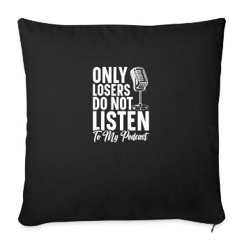Podcasting Caméra Podcaster Fournitures Podcast - Housse de coussin décorative 45 x 45 cm - noir - Devant