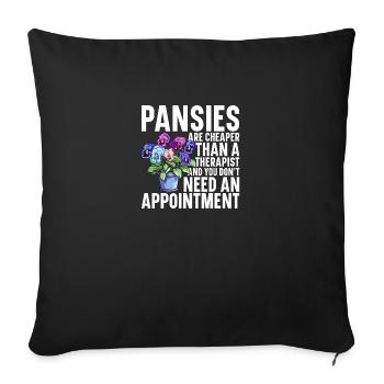Pansies Plants Gear Pansy Flower Live Pansies - Sofa pillowcase 17,3'' x 17,3'' (45 x 45 cm) - black - Front