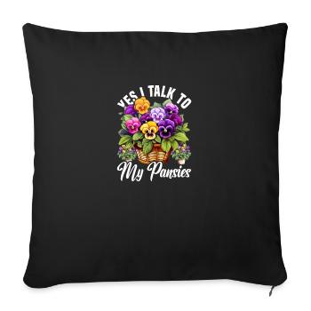 Pansy Seeds Pansies for Outdoors Pansy Flower - Sofa pillowcase 17,3'' x 17,3'' (45 x 45 cm) - black - Front