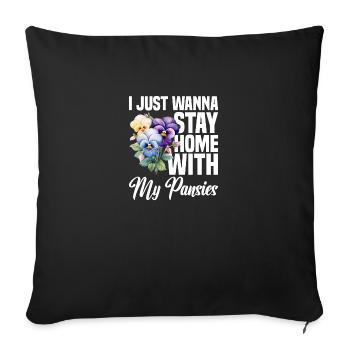 Pansy Seeds Pansies for Outdoors Pansy Flower - Sofa pillowcase 17,3'' x 17,3'' (45 x 45 cm) - black - Front