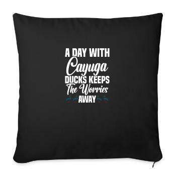 Cayuga Duck Owner Jouets d’enclos d’animaux en peluche - Housse de coussin décorative 45 x 45 cm - noir - Devant