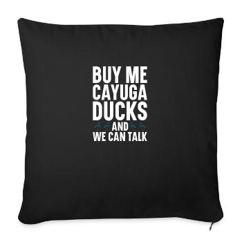 Cayuga Duck Owner Jouets d’enclos pour animaux en peluche - Housse de coussin décorative 45 x 45 cm - noir - Devant