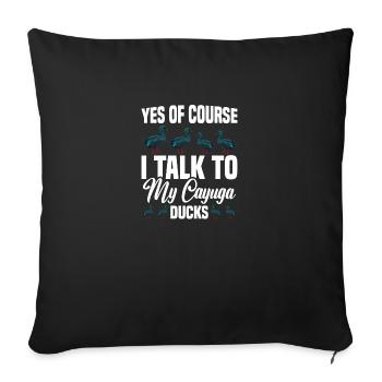 Cayuga Duck Owner Jouets d’enclos pour animaux en peluche - Housse de coussin décorative 45 x 45 cm - noir - Devant