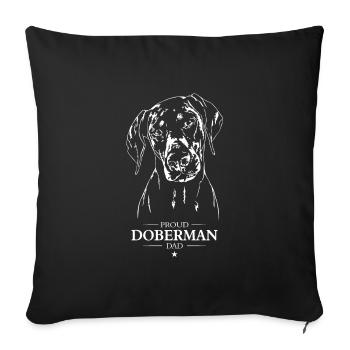 Doberman Papa Chien Chien Doberman Wilsigns - Housse de coussin décorative 45 x 45 cm - noir - Devant