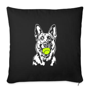 Malinois Ball Ball Junkie Dogs Wilsigns - Sofa pillowcase 17,3'' x 17,3'' (45 x 45 cm) - black - Front