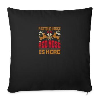 Christmas Santa's Here Jolly Elf Oh Oh Oh - Sofa pillowcase 17,3'' x 17,3'' (45 x 45 cm) - black - Front