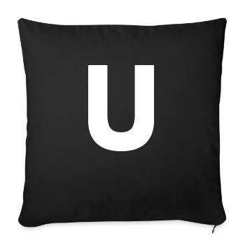 U - Housse de coussin décorative 45 x 45 cm - noir - Devant