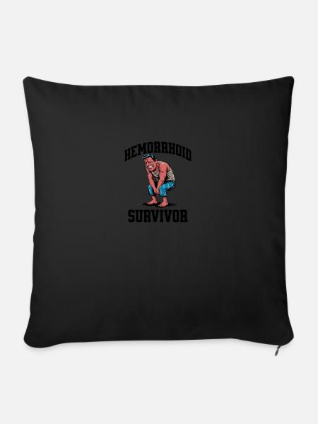 Hemorrhoid Survivor - Sofakissenbezug 45 x 45 cm - Schwarz