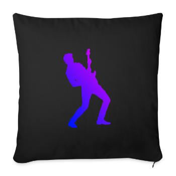 Guitariste électrique pour hommes Femmes - Housse de coussin décorative 45 x 45 cm - noir - Devant
