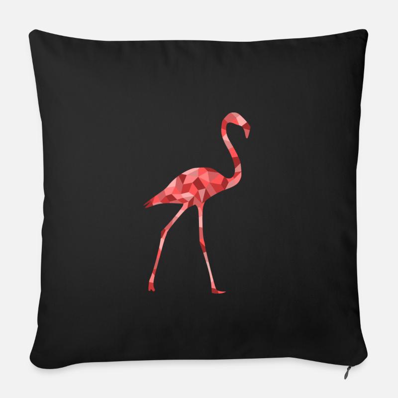 Flamant cubiste - Housse de coussin décorative 45 x 45 cm - noir