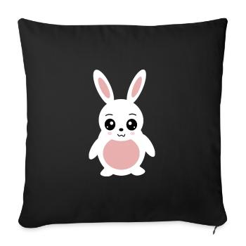 Kawaii Bunny Rabbit - Sofa pillowcase 17,3'' x 17,3'' (45 x 45 cm) - black - Front