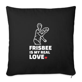 J’adore le frisbee - Housse de coussin décorative 45 x 45 cm - noir - Devant
