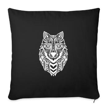 Wolf - Sofa pillowcase 17,3'' x 17,3'' (45 x 45 cm) - black - Front
