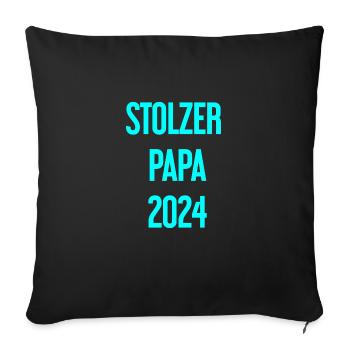 Proud Dad 2024 – pour les nouveaux papas - Housse de coussin décorative 45 x 45 cm - noir - Devant