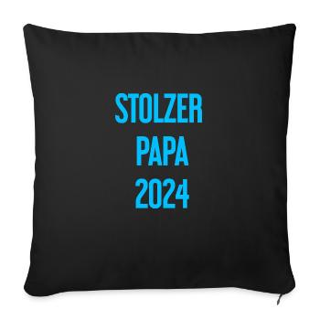 Proud Dad 2024 – for new fathers - Sofa pillowcase 17,3'' x 17,3'' (45 x 45 cm) - black - Front