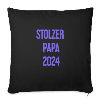 Proud Dad 2024 – for new fathers - Sofa pillowcase 17,3'' x 17,3'' (45 x 45 cm) - black - Front