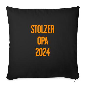 Proud Grandpa 2024 – Perfect for New Grandpa - Sofa pillowcase 17,3'' x 17,3'' (45 x 45 cm) - black - Front