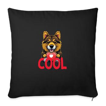 Ein cooler Hund - Sofakissenbezug 45 x 45 cm - Schwarz - Vorne