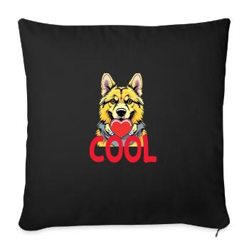 Ein cooler Hund - Sofakissenbezug 45 x 45 cm - Schwarz - Vorne