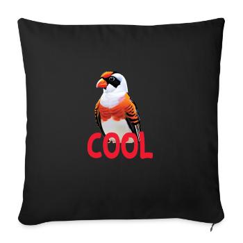 cooler Zebrafink - Australian zebra finch - Sofakissenbezug 45 x 45 cm - Schwarz - Vorne