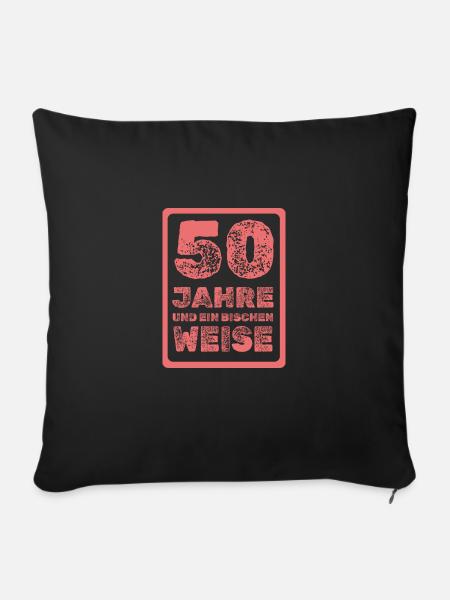 Weisheit 50 - Sofakissenbezug 45 x 45 cm - Schwarz