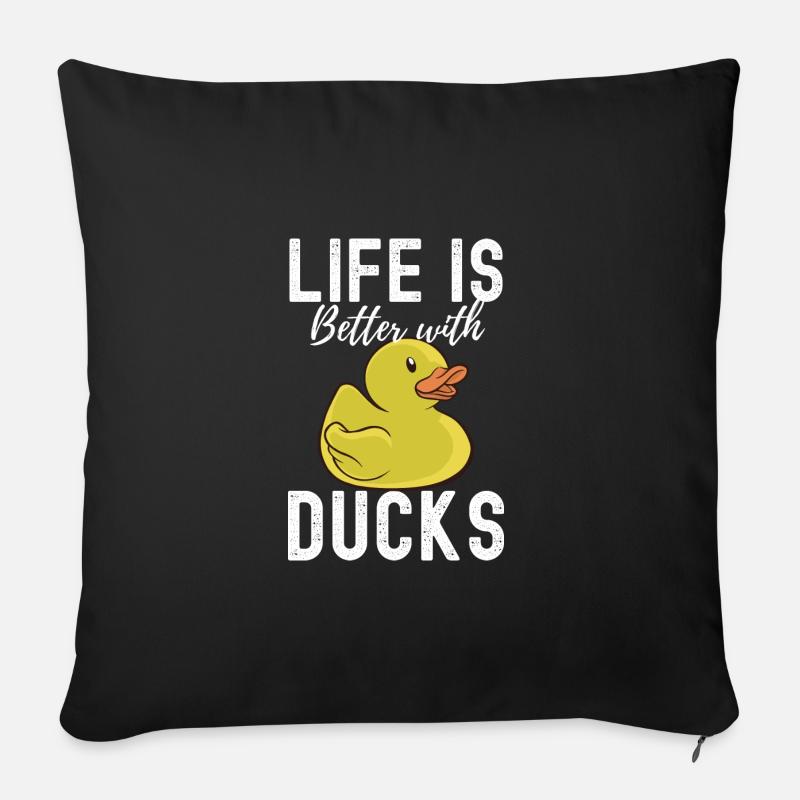 Ente - Sofakissenbezug 45 x 45 cm - Schwarz