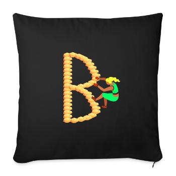 Climbing, Bouldering, Sport Climbing, Climbing Wall, Top - Sofa pillowcase 17,3'' x 17,3'' (45 x 45 cm) - black - Front