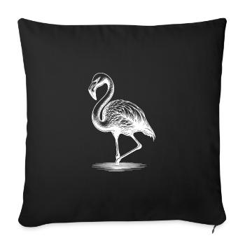 Elegant flamingo standing on one leg - Sofa pillowcase 17,3'' x 17,3'' (45 x 45 cm) - black - Front