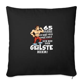 Geburtstag 65 Jahre Der Beste Geilste Chef KIng - Sofakissenbezug 45 x 45 cm - Schwarz - Vorne