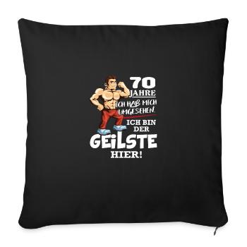 Geburtstag 70 Jahre Der Beste Geilste Chef KIng - Sofakissenbezug 45 x 45 cm - Schwarz - Vorne