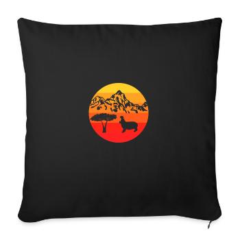Hippo Hippo Africa Zoo Animal Retro Hippo - Sofa pillowcase 17,3'' x 17,3'' (45 x 45 cm) - black - Front