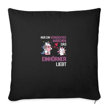 Fabelwesen Mädchen Fantasy Tier Geschenk Einhorn - Sofakissenbezug 45 x 45 cm - Schwarz - Vorne