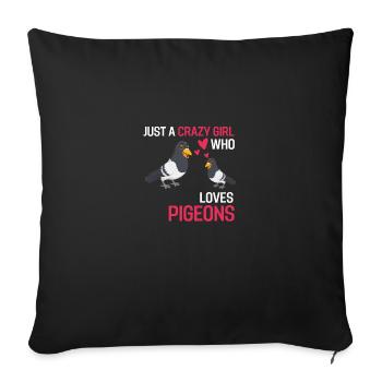 Pigeon race pigeonnier pigeonnier fille cadeau pigeon - Housse de coussin décorative 45 x 45 cm - noir - Devant