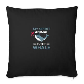 Ocean Animal Predator Cadeau Funny Whale - Housse de coussin décorative 45 x 45 cm - noir - Devant
