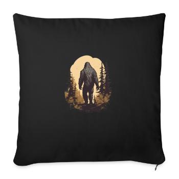 Cryptozoology Sasquatch Folklore Vintage Bigfoot - Sofa pillowcase 17,3'' x 17,3'' (45 x 45 cm) - black - Front